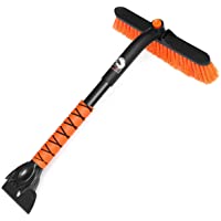 MATCC Cepillo de Nieve Cepillo para Nieve con Rasqueta de Hielo 270° Cabezal de Cepillo Giratorio 2 en 1 Barrer Nieve y…